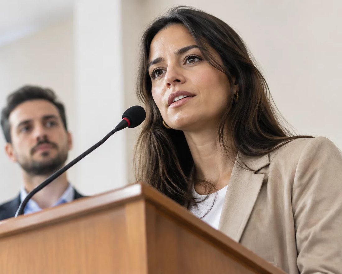 Facilitador de olho no cronômetro enquanto um participante encerra a intervenção de três minutos